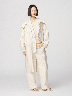 UNIQLO U - хлопковое пальто свободного кроя с капюшоном - 30 NATURAL