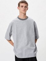 UNIQLO - оверсайз футболка Ringer из хлопка - 05 GRAY