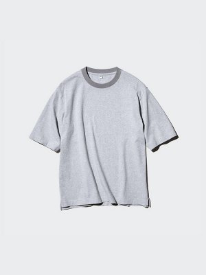 UNIQLO - оверсайз футболка Ringer из хлопка - 64 BLUE