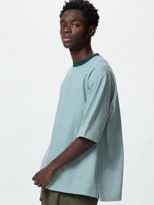UNIQLO - оверсайз футболка Ringer из хлопка - 54 GREEN