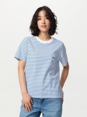 UNIQLO UT - полосатая футболка с принтом Miffy - 65 BLUE