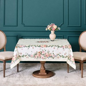 Скатерть Винтаж 140x180 см, Кремовая, 100% Хлопок с Пропиткой, Твил, 1 шт.