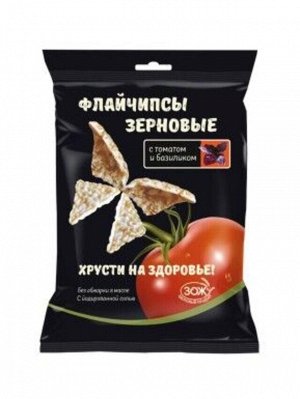 Флайчипсы зерновые с томатом и базиликом 40г (Упаковка 14 шт)
