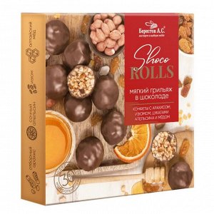 Конфеты "Shoco Rolls" с арахисом, изюмом, цукаты апельсина и медом 135г