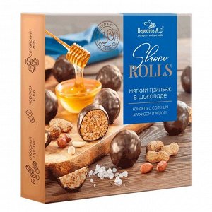 Конфеты "Shoco Rolls" с солёным арахисом и медом в ш.глазури 135г