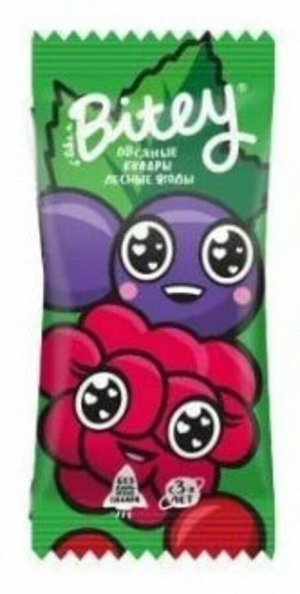 Батончик Bitey Квадры Лесные ягоды фруктово-овсяный 30г (Упаковка 12 шт)