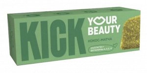 Батончик "KICK beauty" кокос-матча, коллаген и витамины без сахара 38г (Упаковка 10 шт)