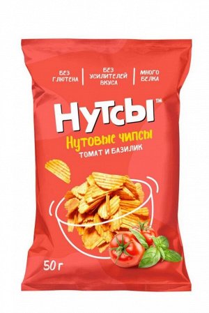 Чипсы нутовые Томат и Базилик "Нутсы" безглютеновые 50г