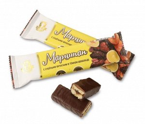 Марципан с сушеными фруктами в темном шоколаде батончик ГОСТ 45г