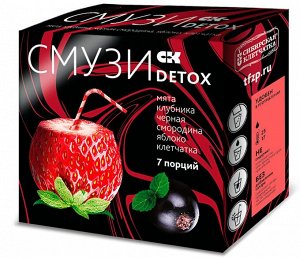 Смузи detox мята, клубника, чёрная смородина, яблоко 7*12г (Упаковка 24 шт)
