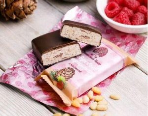 Конфеты "Кедровый марципан" с малиной 40г (Упаковка 18 шт)