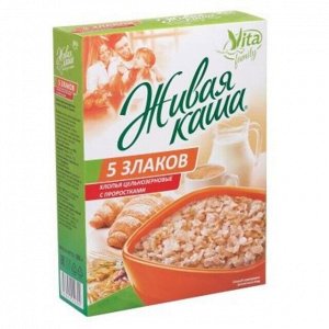Каша живая "Vita" "5 злаков" МИКС пророщенное зерно+хлопья 300г