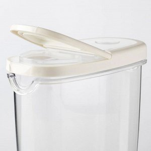 IKEA 365+, Банка для сухих продуктов с крышкой, прозрачная/белая, 1,3 л