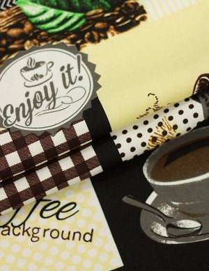Ткань Габардин д/дом.текстиля "COFFEE background"диз.10 col.2