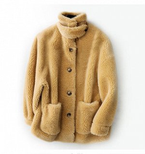 Пальто Пальто, оформленное длинными рукавами и карманами спереди, овечья шерсть/полиэстер. Размер (обхват груди 120см, длина рукава 57см, длина изделия 70см): free size