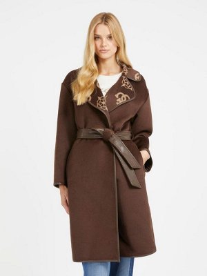 Пальто- jacquard logo brown