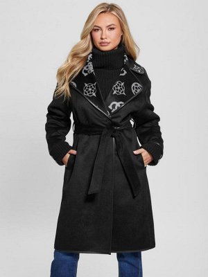 Пальто- jacquard logo black