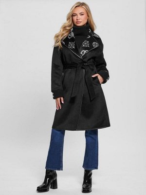 Пальто- jacquard logo black