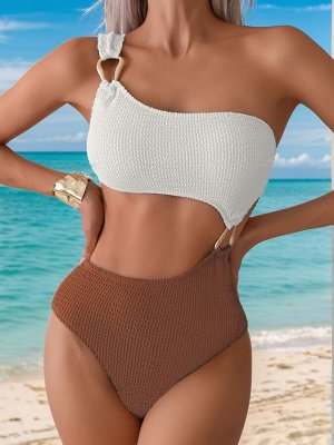 Купальник жатка white and brown