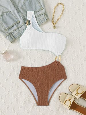 Купальник жатка white and brown