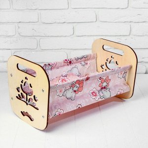 Кроватка деревянная для кукол «Катюша», 44 - 24 - 24 см, с постельным бельём
