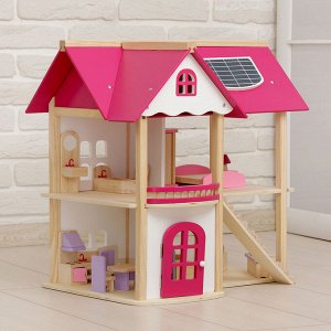 Кукольный домик "Розовое волшебство", с мебелью