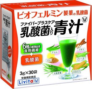 Аодзиру с клетчаткой и лактобактериями Taisho Livita Fiber Plus Care Lactic Acid Bacteria Green Juice