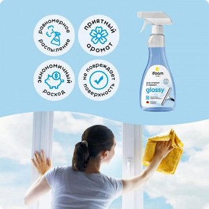 Спрей для стекол, зеркал и пластика Ifoam "GLASSY" 500мл