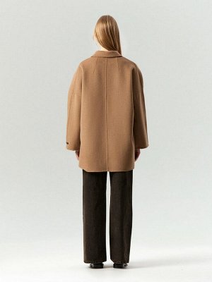 Полупальто-халат из шерсти, R136/irishcream