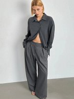 Брюки широкого кроя, D391/airy