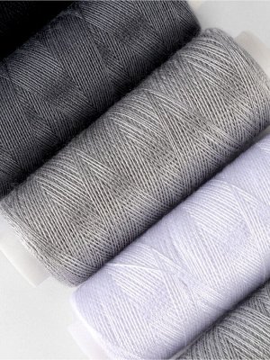Нитки, 40/2, 183 м, набор 5 шт., коричневые, серые