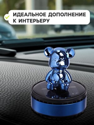 Аксессуар на панель автомобиля, с ароматизатором, мишка, синий, аромат МИКС
