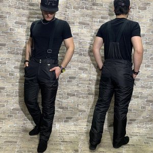 Мужские спортивные штаны 12001 "Болоневые Комбинезон" Черные