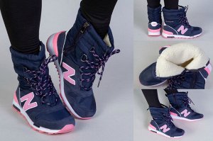 Обувь женская 7507 Сапоги "Е361 - N " Темно-Синие с Розовым