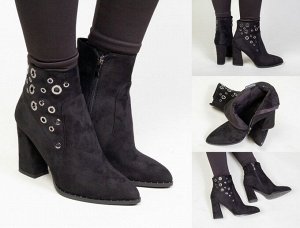 Обувь женская 6506  Ботинки "К287 - Кольца" Черные