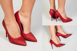 Обувь женская 4504 Туфли "WKB884 -Блестящие" Красные