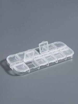 Органайзер для хранения мелочей, 12 ячеек, 13x5.3x1.3 см, прозрачный