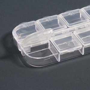Органайзер для хранения мелочей, 12 ячеек, 13x5.3x1.3 см, прозрачный