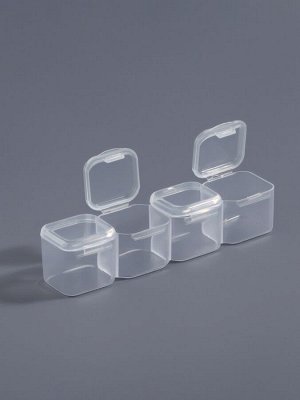 Органайзер для хранения мелочей, 28 ячеек, 17.5x10.5x2.7 см, прозрачный