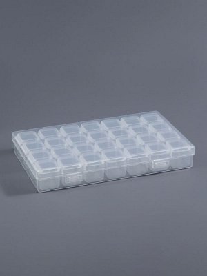 Органайзер для хранения мелочей, 28 ячеек, 17.5x10.5x2.7 см, прозрачный