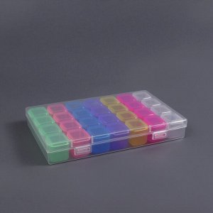 Органайзер для хранения мелочей, 28 ячеек, 17.5x10.5x2.5 см, разноцветный