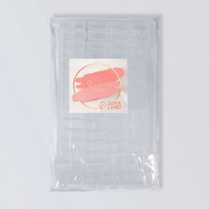 Органайзер для хранения, 64 баночки, 10 мл, 22.3x13x5.5 см, с наклейками, прозрачный
