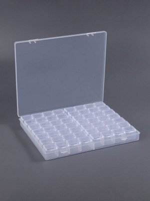 Органайзер для хранения мелочей, 56 ячеек, 21x17.5x2.7 см, прозрачный
