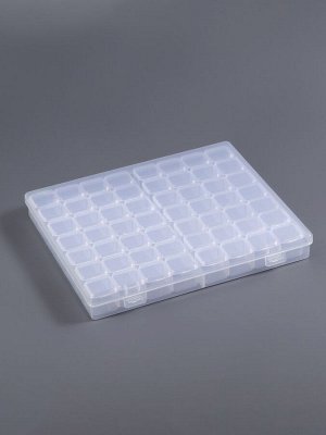 Органайзер для хранения мелочей, 56 ячеек, 21x17.5x2.7 см, прозрачный