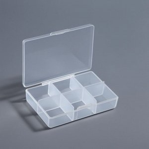 Органайзер для хранения мелочей, 6 ячеек, 9x6x2 см, прозрачный