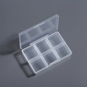 Органайзер для хранения мелочей, 6 ячеек, 9x6x2 см, прозрачный