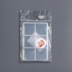 Органайзер для хранения мелочей, 6 ячеек, 9x6x2 см, прозрачный