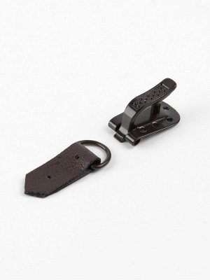 Крючки пришивные, металлические, для верхней одежды, 5x1.5 см, 6 шт., коричневые