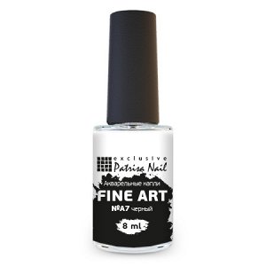 Patrisa Nail, Акварельные капли FINE ART №A7 черный, 8 мл