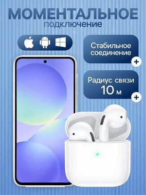 Наушники беспроводные Hoco EW03, TWS, вкладыши, Bluetooth 5.1, 30/200 мАч, белые
